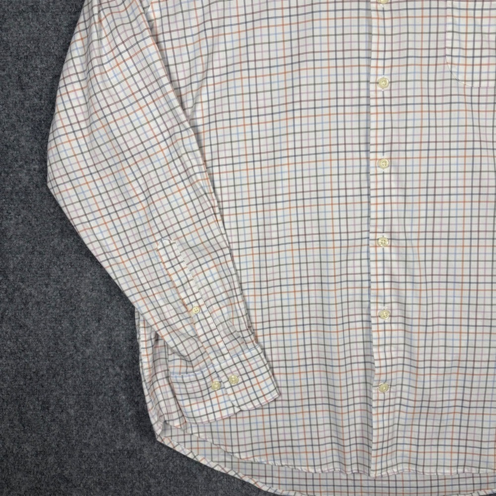 Peter Millar Performance Button Down Men Mens XL White Plaid Stretch Long Sleeve - Picture 5 of 12